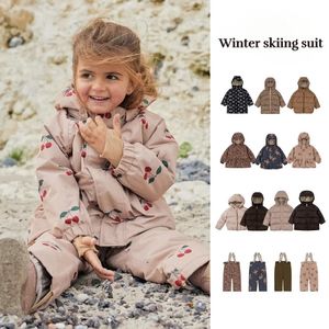 Manteau en duvet pour enfants, veste d'hiver 2023 KS pour garçons et filles, costume en coton fonctionnel à capuche épaisse, ensemble de Ski 231016