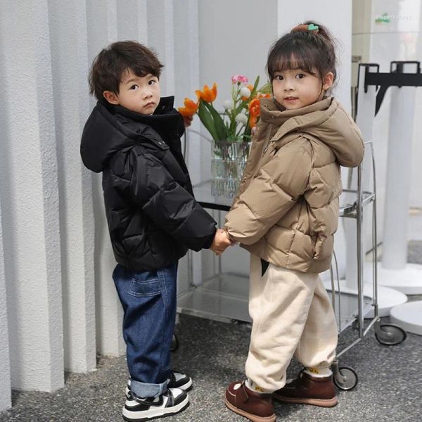 Manteau en duvet pour enfants, veste d'hiver de Style occidental pour bébés garçons coréens épais mi-longs, 2023