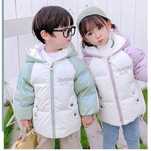 Manteau en duvet pour enfants, veste pour bébés filles, vêtements pour garçons, moyens et petits enfants, automne hiver, haut chaud à capuche