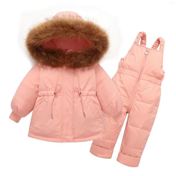 Manteau en duvet pour enfants, veste d'hiver pour bébés filles, vêtements épais, costume en vraie fourrure, vêtements d'extérieur pour enfants de 1 à 4 ans