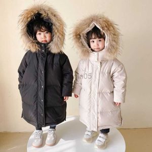 Manteau en duvet pour enfants en duvet de canard blanc épaissi mi-longueur doudoune hiver mode manteau chaud à capuche HKD230725
