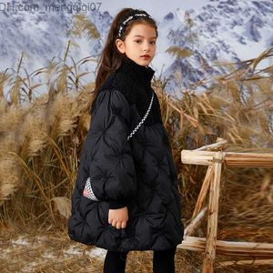 Manteau en duvet d'hiver pour enfants Veste en coton cachemire Pantalons pour femmes Vêtements épais noirs pour enfants Manteau de neige chaud pour parc TZ462 Z230803