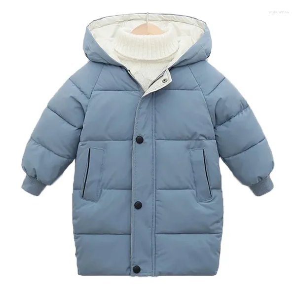 Manteau d'hiver à capuche pour enfants, longue veste de neige pour filles et garçons, coupe-vent épais, vêtements d'extérieur âgés de 3 à 9 ans