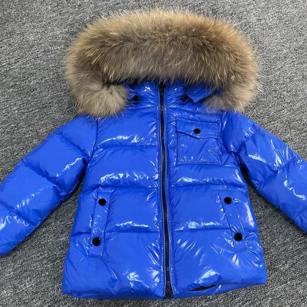 Manteau en duvet pour enfants, veste d'hiver avec col en vraie fourrure, vêtements d'extérieur chauds pour bébés garçons et filles de 1 à 14 ans, combinaison de neige