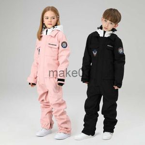 Down Coat Enfants Ski Costume Filles Hiver En Plein Air Chaud Coupe-Vent Ski Combinaison Garçons Imperméable Snowboard Costume Enfants Ski Veste Pantalon Ensemble J230823