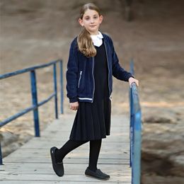 Donsjas Kindertrui 5t 16t blauw fluwelen jasje schooloutfit ritssluiting aan de voorkant kleding jongen en meisjes sweatshirt beide zijzakken 231007