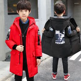 Down Coat Children Dik Cotton Midden Length 2024 Winterstijl Big Boy Cotton-Padded Jacket Korean-Style Boy's Western