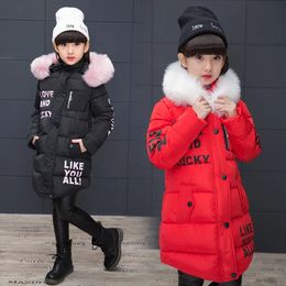 Donsjas Kinderen Winter Katoenen Parka Mode Bont Capuchon Waterdichte Jas Meisjes Warm Dikker Outdoor Jassen Kinderen Winter Uitloper 231124