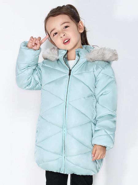 Manteau en duvet COTE petites filles veste d'hiver enfant en bas âge enfants Puffer FauxDown Sherpa doublé capuche en fourrure poids moyen résistant à l'eau 231113