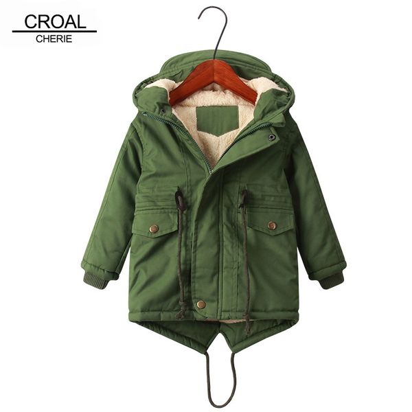 Manteau en duvet CROAL CHERIE Long Style Enfants Vêtements Veste D'hiver Pour Garçons Polaire Velours Filles Survêtement Salopette Enfants 221201