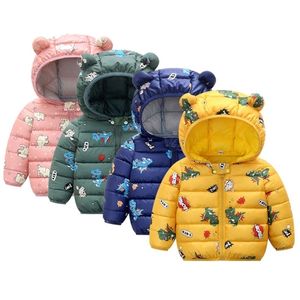 Down jas schattig babymeisjes jas kinderen jongens licht s met oor hoodie lente herfst meisje kleding baby kinderkleding voor 221012