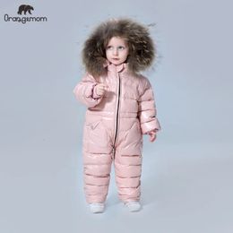 Manteau en duvet degré russe hiver vêtements pour enfants doudoune garçons manteaux d'extérieur épaissir imperméable combinaisons de neige filles vêtements 231009