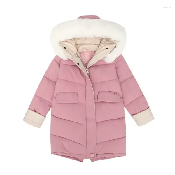 Coulage à la mode en fausse fourrure à capuche à capuche longes longues vestes pour filles enfants en hiver veste coton veste enfants