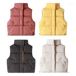 Manteau en duvet pour enfants de 2 à 8 ans, gilets d'automne et d'hiver chauds pour garçons et filles, couleur rouge jaune, petit enfant unisexe