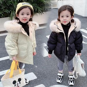 Down Coat Girl's Korean Baby Cotton Tadred Western Style Sweat à capuche pour enfants épaissis