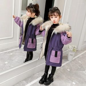 Down Coat Girls'cotton-Padded Vêtements 2024 Style Middle et Grand Garment's Garment Winter Mid-Longue Cotton-Padded Parka