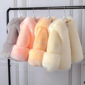 Abrigo de plumón para niñas, chaquetas de piel sintética 2023, Parkas cálidas acolchadas de algodón grueso a la moda para niños