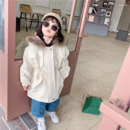 Down Coat Girls Jackets Baby Remped veste 2024 Hiver Children's Corée de style coréen Hooded Toddler Outwear Coats