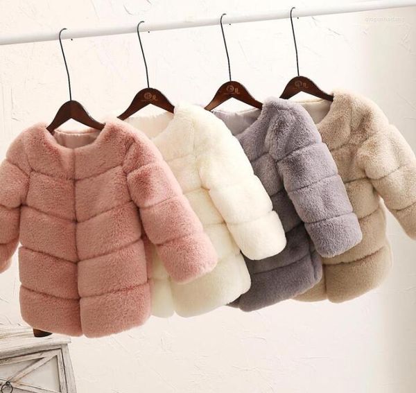 Manteau en duvet pour filles, vestes en couche de Pearlite, vêtements d'hiver pour enfants, manteaux chauds avec col en fourrure, capuche longue pour vêtements d'extérieur pour enfant