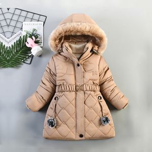 Down Coat Girls Winter 030 graden dikke dikke capuchon Warm jasje verlengen 48 jaar babystijl mode Koreaanse vrije tijd kinderkleding 221125