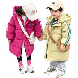 Manteau d'hiver pour filles, vestes rembourrées aux genoux, Parka de neige pour garçons de 210 ans, vêtements d'extérieur épais et chauds, à la mode, pour enfants, 231201