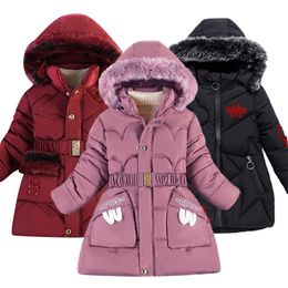 Manteau d'hiver en duvet pour filles, vêtements rembourrés en coton à manches longues, veste pour enfants, manteau brodé épais en peluche, 221007