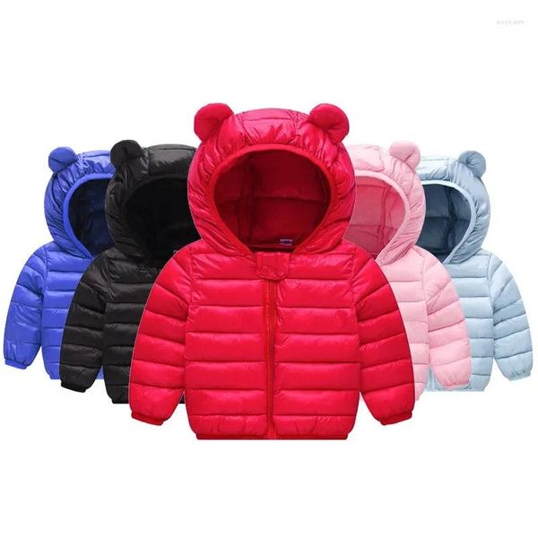 Manteau en duvet de haute qualité 2023, veste en coton pour bébé, automne et hiver, vêtements d'extérieur chauds à capuche pour enfants, ensemble de vêtements pour bébés filles