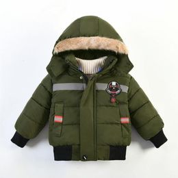 Down Jasjack voor Jongen Hooded Bovenkleding Winter Kinderen Katoen Gevoerd Warm Thicken Plus Fluwelen Infantgebieden Baby Kleding