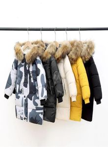 Down jas jassen lagen bont baby jongens meisjes bovenkleding kleding parkas winter herfst lange sneeuwpak gevormde puffer warm 202124701017