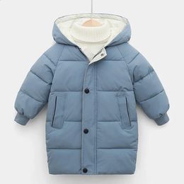 Donsjas Kinderjassen Baby Jongens Jassen Mode Warme Meisjes Sneeuwpak Met Capuchon Voor 3 10Y Tiener Kinderen Dikke Lange Bovenkleding Winterkleding 231030