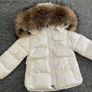 Donsjas Donsjack voor kinderen Modemerk Ontwerp Wasbeerbont Peuterparka Babyjongen Meisje Kapmantel Kinderwinter Warm Sneeuwpak Q231205