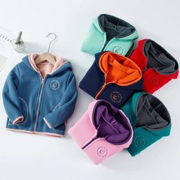 Donsjas Kinderjas Herfst Winter Kinderen Fleece Jas Warme Hoodies Dikker Sweatshirt Baby Uitloper Tops voor Meisjes Jongens Kleding 2-12 Jaar 231010