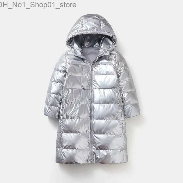 Manteau en duvet pour enfants, vestes longues, manteau en duvet de canard blanc pour enfants, vêtements d'extérieur à capuche, manteaux pour garçons et filles, parkas pour enfants, combinaison de neige d'hiver russe Q231205