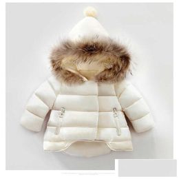 Down Coat Kids Winter Coats Boys Girls Luxe ontwerper Dikke CottonPadded Infant Baby Girl Jacket Hooded Jackets Outsear Drop Deli Dhace
