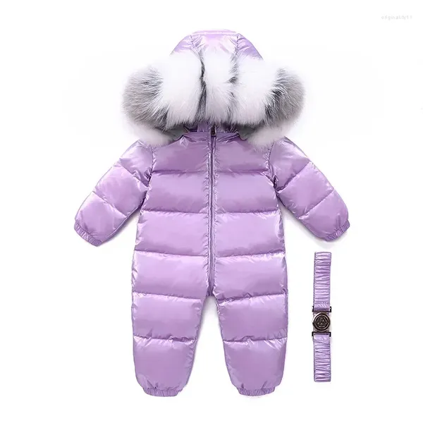 Manteau d'hiver en duvet de canard pour enfants, combinaison-30 degrés, vêtements d'extérieur russes pour bébés garçons, veste épaisse, combinaison de neige imperméable, barboteuse pour tout-petits filles