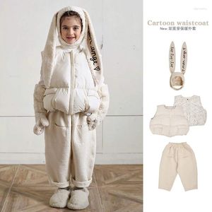 Manteau en duvet coréen pour enfants, pantalons gilet pour hiver 2024, bébés filles et garçons, vestes sans manches, sweat-shirts, vêtements pour enfants, vêtements d'extérieur