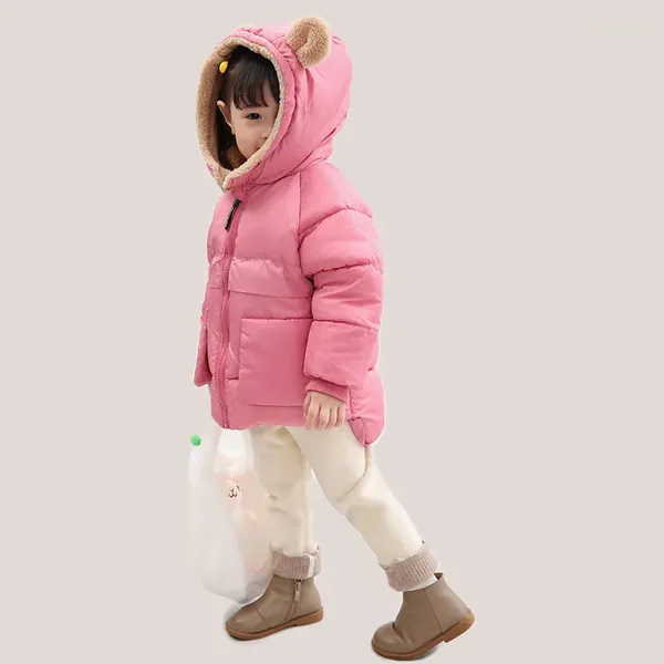 Abrigo de plumas, ropa coreana para niños, chaqueta de invierno, sudaderas con capucha para bebés, chaleco acolchado, ropa de abrigo Bomber, otoño 2023, niña 2 4 8t