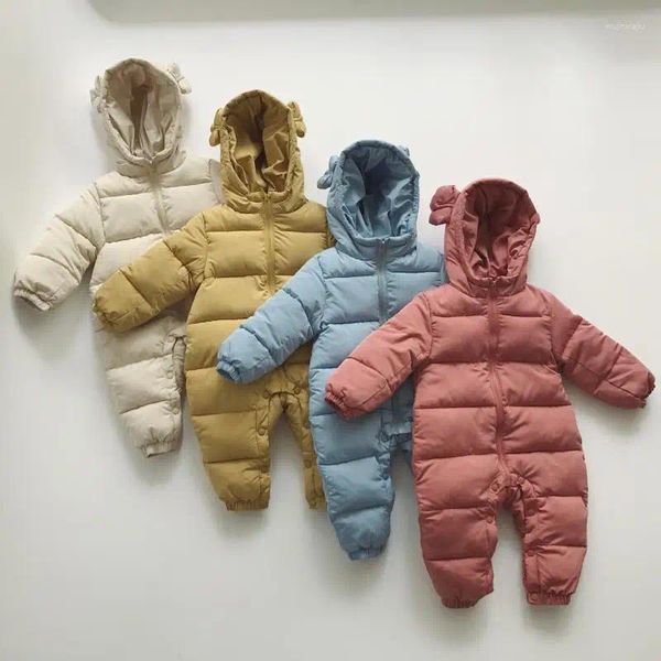 Manteau en duvet de Style coréen pour bébé, combinaison pour enfants, barboteuse ours, vêtements d'hiver pour garçons, tenue pour tout-petits