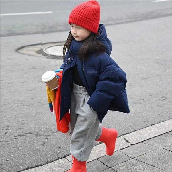 Abajo abrigo estilo coreano niños abajo chaqueta invierno nuevo con capucha más grueso pato blanco abajo Tops niña y niños cálidos abrigos 4-14Y Wz999 HKD230725