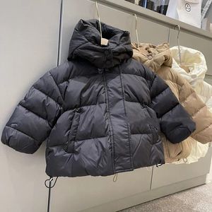 Abajo abrigo coreano invierno niños niño chaqueta algodón acolchado sólido cremallera niño Parkas acolchado a prueba de viento con capucha ropa para la nieve