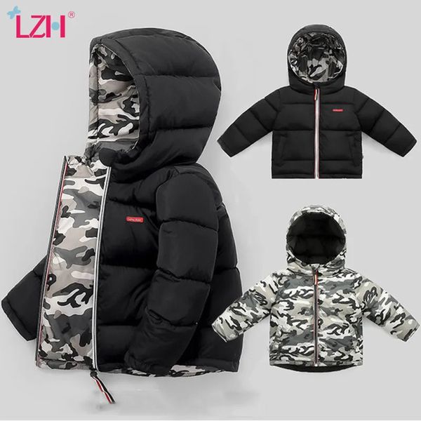 Manteau en duvet LZH enfants veste rembourrée pour enfants Camouflage double face vêtements garçons automne hiver bébé 230928