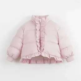 Piumino MARCJANIE per ragazze in pizzo con colletto in piedi, giacca calda ispessita per bambini per l'inverno 232105