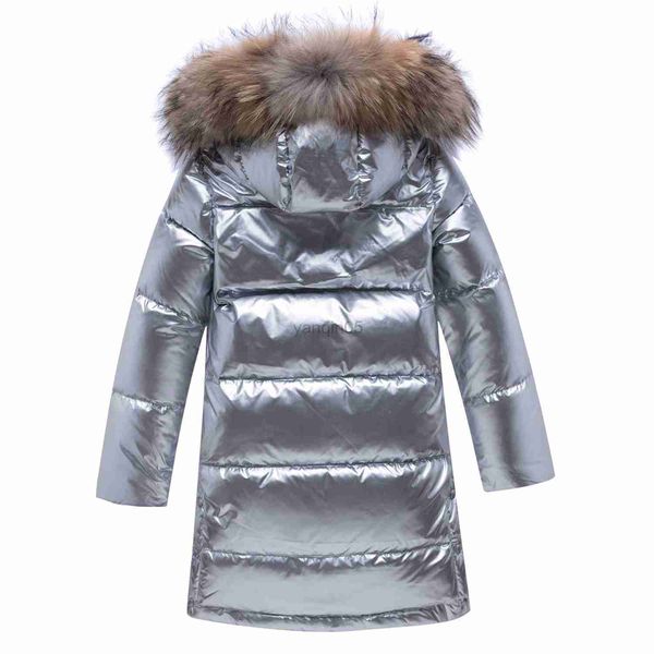 Manteau en duvet mi-long pour enfants doudoune filles grands enfants visage lumineux style occidental vêtements pour bébés HKD230725