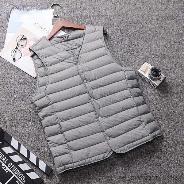 Doudoune hommes léger vers le bas gilet gilet décontracté printemps automne blanc canard doudoune mâle sans manches manteau doublure gilet R230905