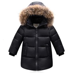 Down Coat Nature Fur hiver doudoune pour garçons manteaux fille vêtements vêtements pour enfants épaissir vêtements d'extérieur parka enfants 80-160 cm 231129