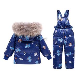 Manteau en duvet NOUVEAU dessin animé dinosaure vêtements 2023 ensemble bébé fille vêtements garçons hiver doudoune combinaison enfants épaissir chaud infantile snowsuit HKD230725