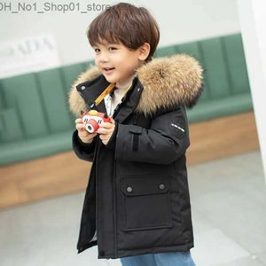 Down Coat Nouveaux enfants hiver à capuche épais chaud 80% blanc canard veste garçon vêtements enfants Parka vêtements vêtements d'extérieur combinaison de neige 2-12 ans Q231206