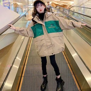 Manteau en duvet Nouvelle Mode Coréenne Patchwork Vestes Filles Bébé Vêtements D'hiver Enfants Épais Chaud Coton Vêtements Pour 5 15 Ans HKD230725