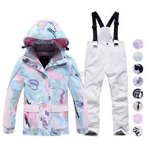 Down Coat NOUVEAU Enfants Ski Costume Ensemble Garçons Filles Snowboard Manteau Pantalon Waterprof Coupe-Vent Chaud Enfants En Plein Air Sportwear Snowboard Costumes Ensemble HKD230725