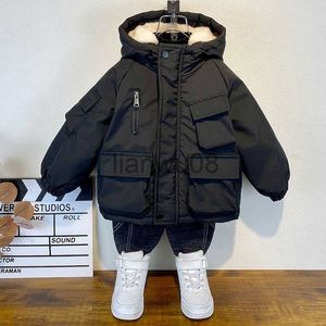 Down Coat Nouveau hiver vers le bas coton veste garçons noir manteau à capuche vêtements d'extérieur pour enfants vêtements adolescent 38Y enfants Parka rembourré Snowsuit XMP323 x0825